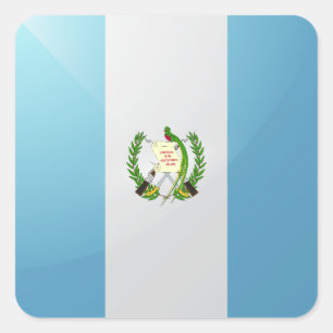 Guatemala Squalys flagga Fyrkantigt Klistermärke