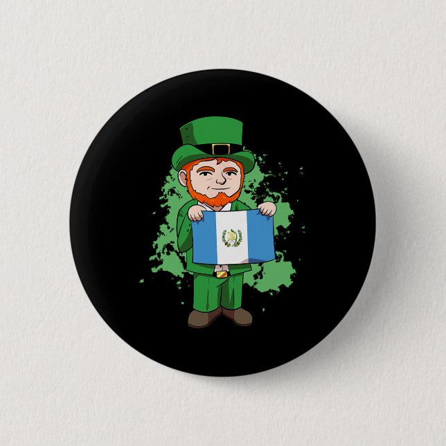 Guatemala Stolt Guate Flag St. Patricks Day Leprec Knapp (Framsida)