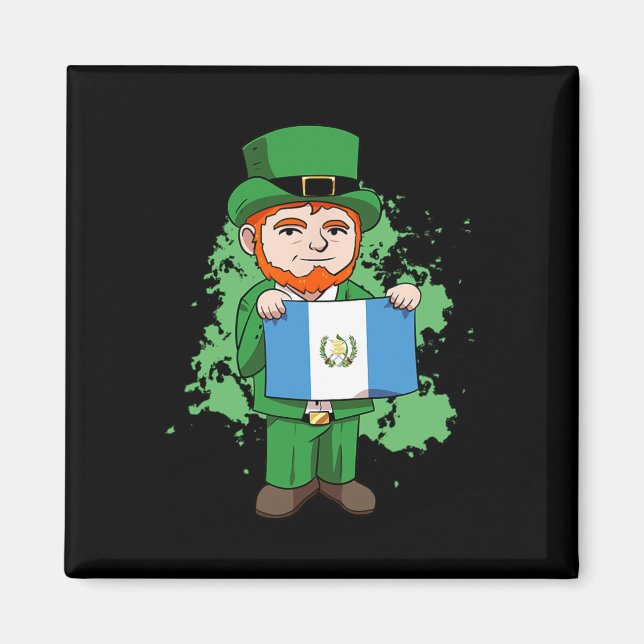Guatemala Stolt Guate Flag St. Patricks Day Leprec Magnet (Framsidan)
