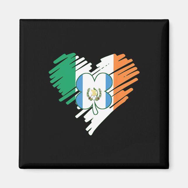 Guatemala Stolt Guate Flagga St. Patriks Dag Shamr Magnet (Framsidan)