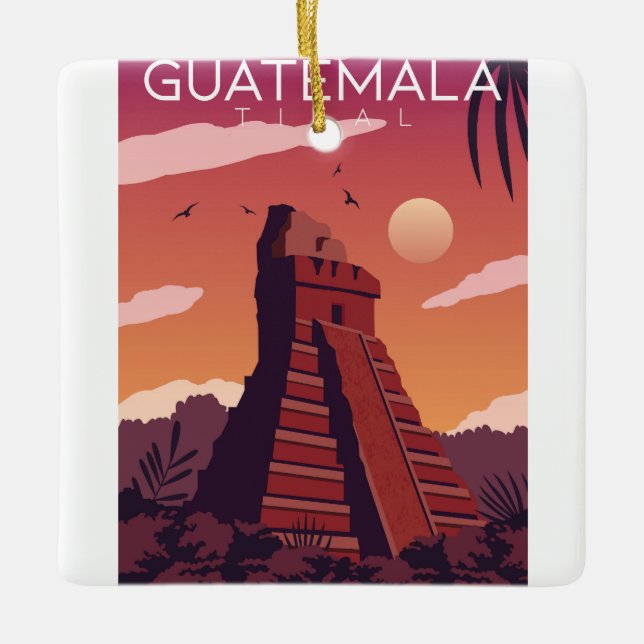 Guatemala Tikal Julgransprydnad Keramik (Framsida)