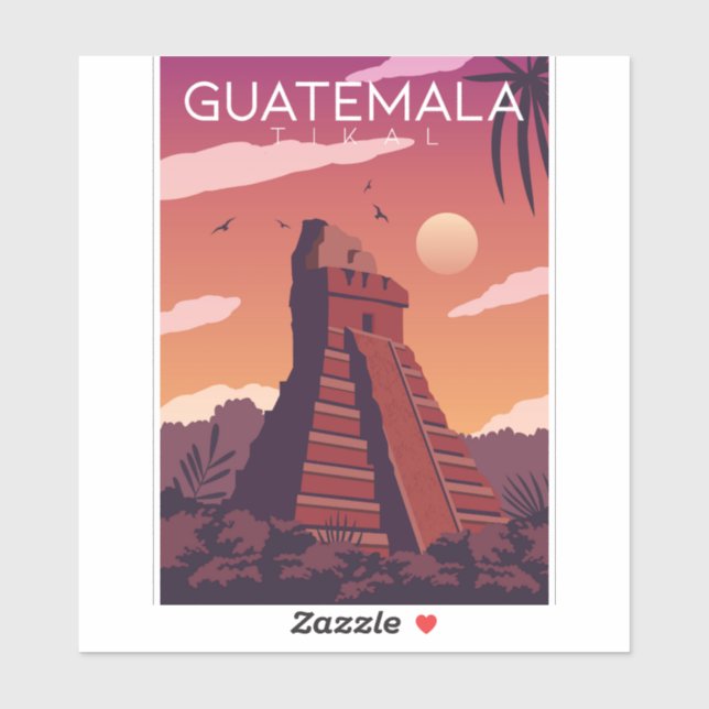 Guatemala Tikal Klistermärken (Ark)