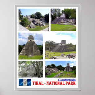 Guatemala - Tikal - nationalparken - Mosaic - Poster