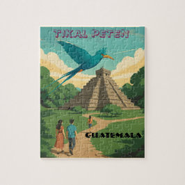 GUATEMALA, TIKAL PETEN Retro poster Pussel