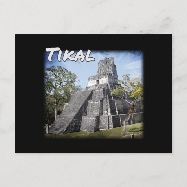 Guatemala Tikal Ruinerna Tempels Vykort (Framsida)