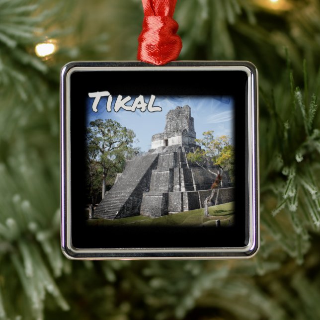 Guatemala Tikal Ruins Temple Julgransprydnad Metall (Träd)
