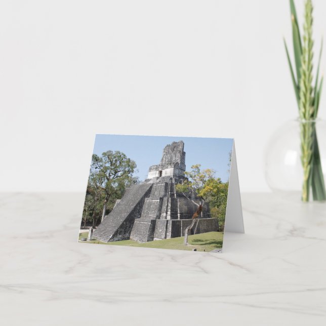 Guatemala Tikal Ruins Temple Kort (Framsida)