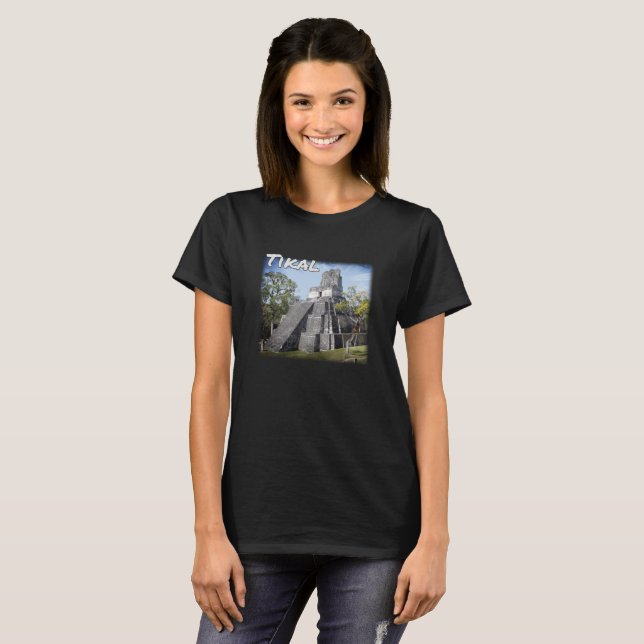 Guatemala Tikal Ruins Temple T Shirt (Hel framsida)
