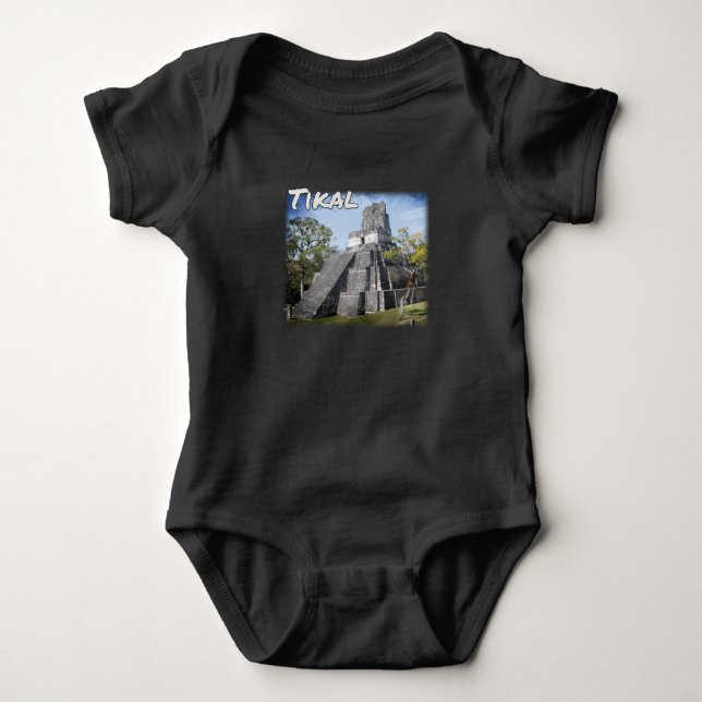 Guatemala Tikal Ruins Temple T Shirt (Framsida)