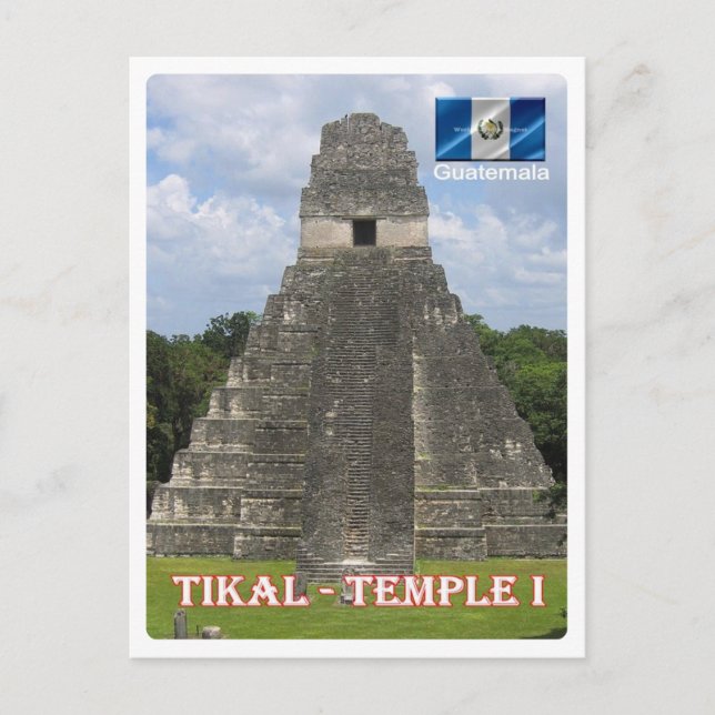 Guatemala - Tikal - Temple I - Vykort (Framsida)