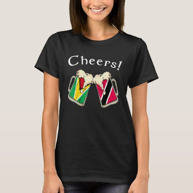 Guatemala Trinidad & Tobago Flag Cheers Beer Patri T Shirt (Framsida)