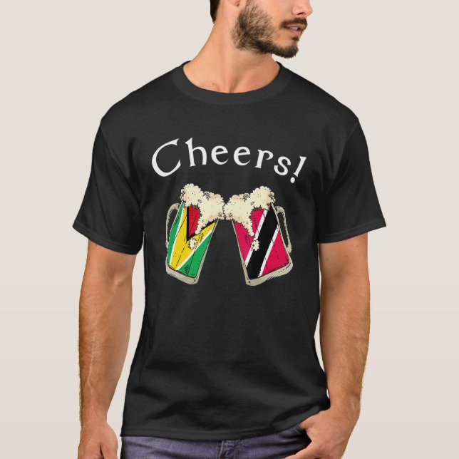 Guatemala Trinidad & Tobago Flag Cheers Beer Patri T Shirt (Framsida)