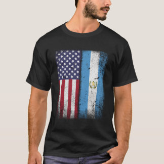 Guatemala USA flagga, guatemalanska, amerikanska g T Shirt