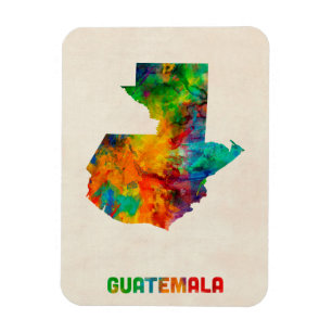 Guatemala vattenfärgkarta magnet