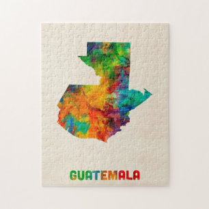 Guatemala vattenfärgkarta pussel
