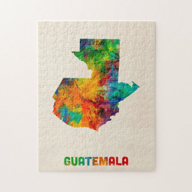 Guatemala vattenfärgkarta pussel (Vertikal)