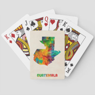 Guatemala vattenfärgkarta spel kort