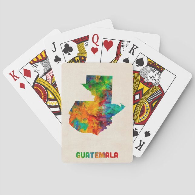 Guatemala vattenfärgkarta spel kort (Baksidan)