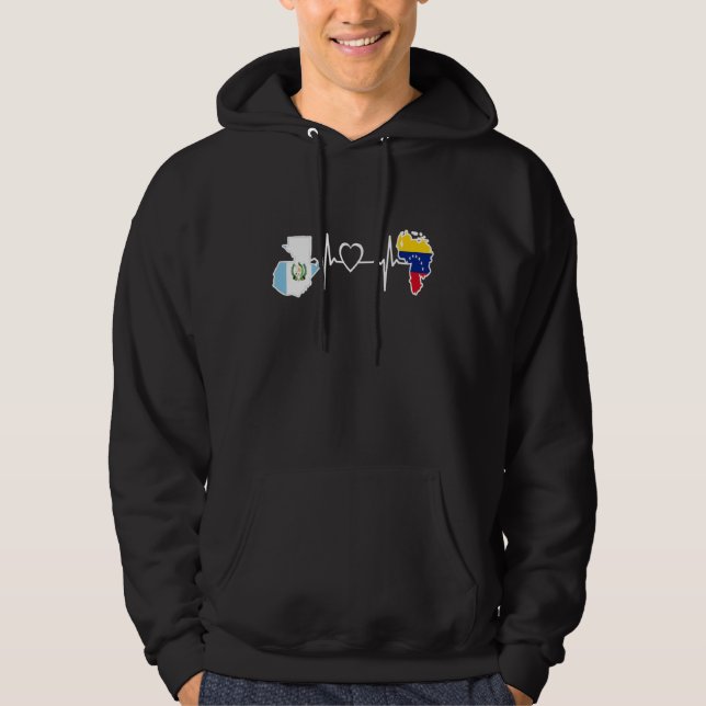 Guatemala Venezuela Flag Guatemalan Venezuelan Hea Hoodie (Framsida)