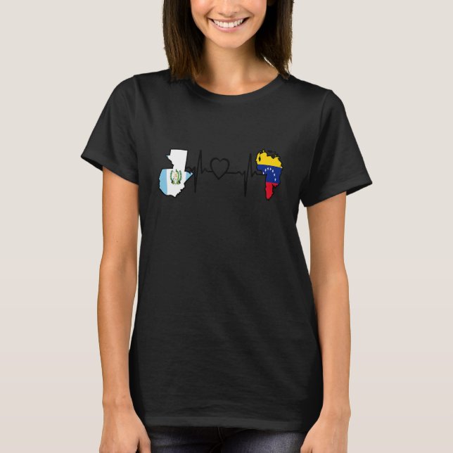 Guatemala Venezuela Flag Guatemalan Venezuelan Hea T Shirt (Framsida)
