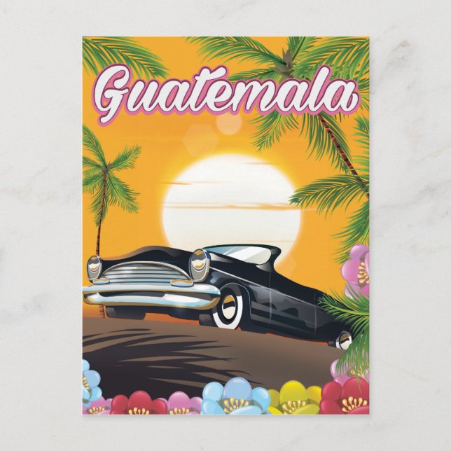 Guatemala Vintage bil resaaffisch Vykort (Framsida)
