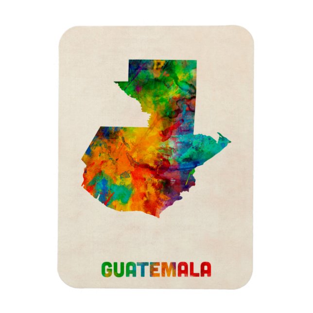 Guatemala Watercolor Karta Magnet (Vertikal)