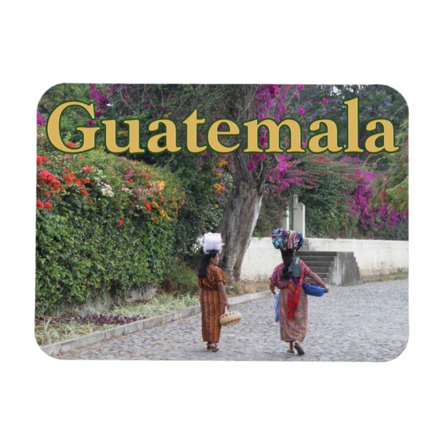 Guatemala Women, Woman, Flowers, Traditional Dress Magnet (Horisontell)