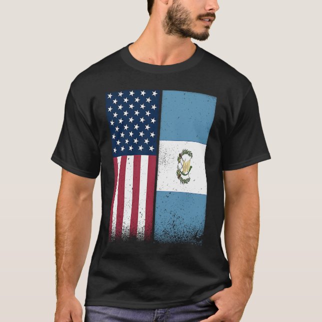 Guatemalan Flag  USA And Guatemala Flags Proud T Shirt (Framsida)