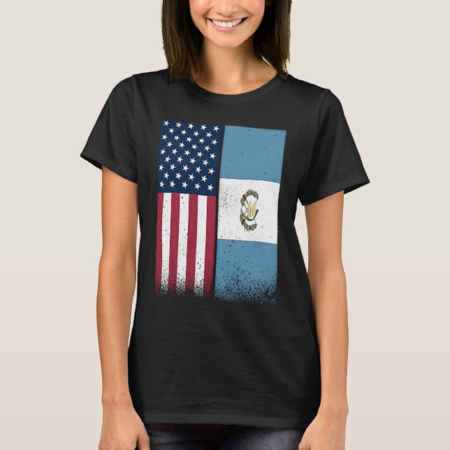 Guatemalan Flag  USA And Guatemala Flags Proud T Shirt (Framsida)