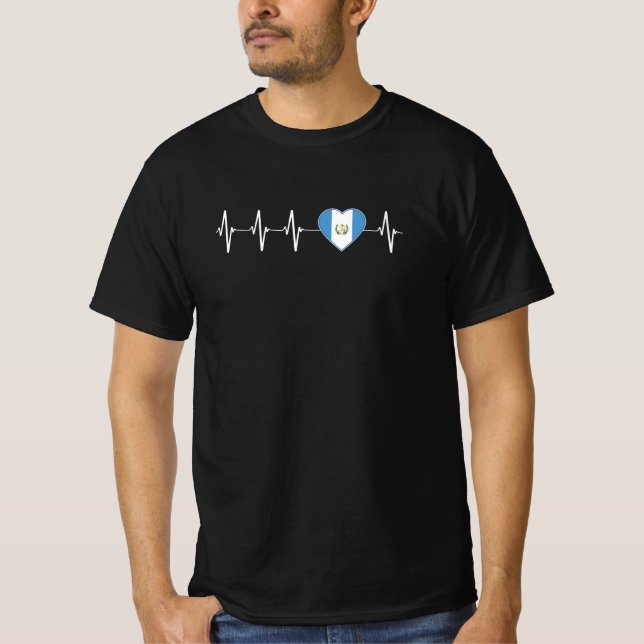 Guatemalan Heartslag I Kärlek Guatemala Flagga Hea T Shirt (Framsida)