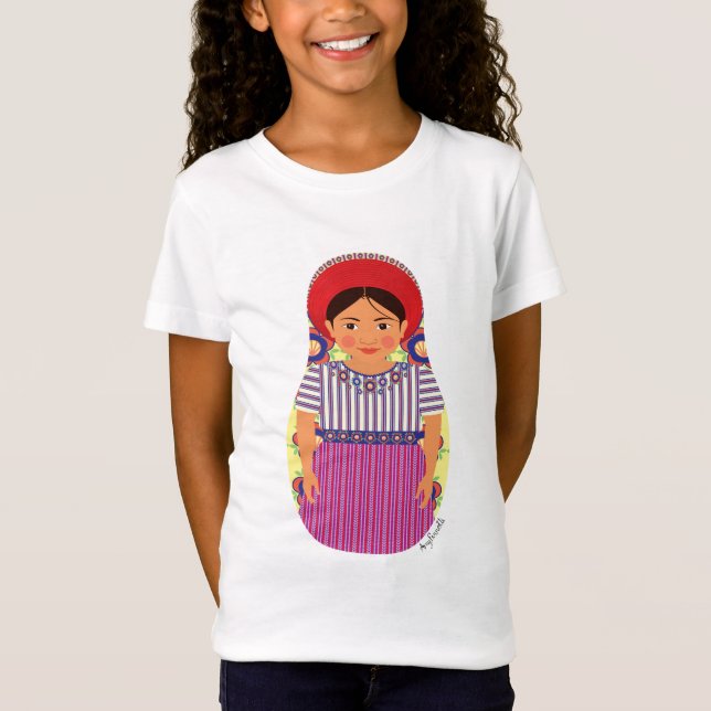 Guatemalan Matryoshka Girls' T-Shirt (Framsida)