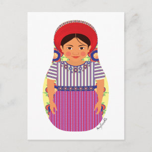 Guatemalan Matryoshka Postcard Vykort