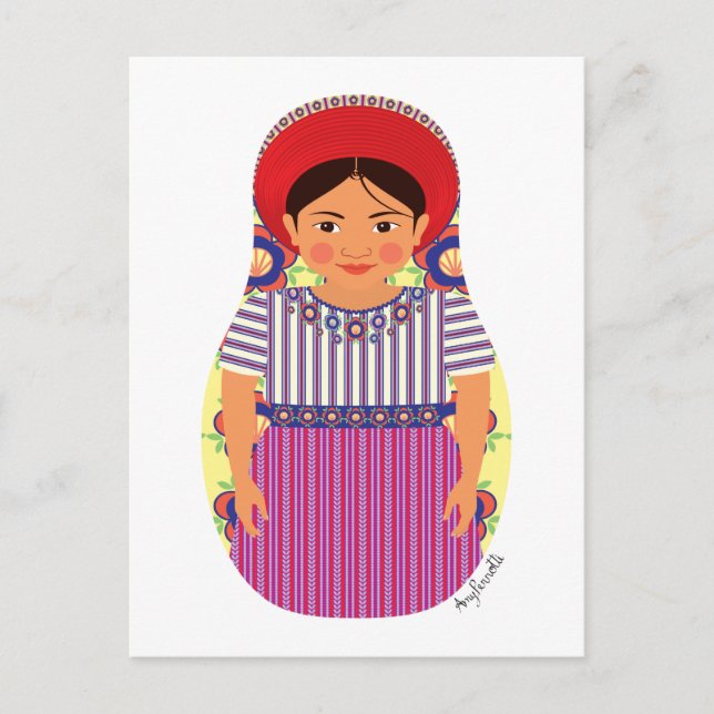 Guatemalan Matryoshka Postcard Vykort (Framsida)