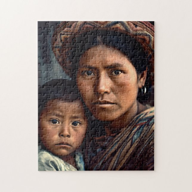 Guatemalan Mor och Child Puzzle Pussel (Vertikal)