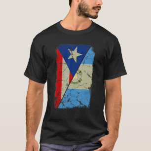 Guatemalan och Puerto Rican Flagga Together Mixed  T Shirt