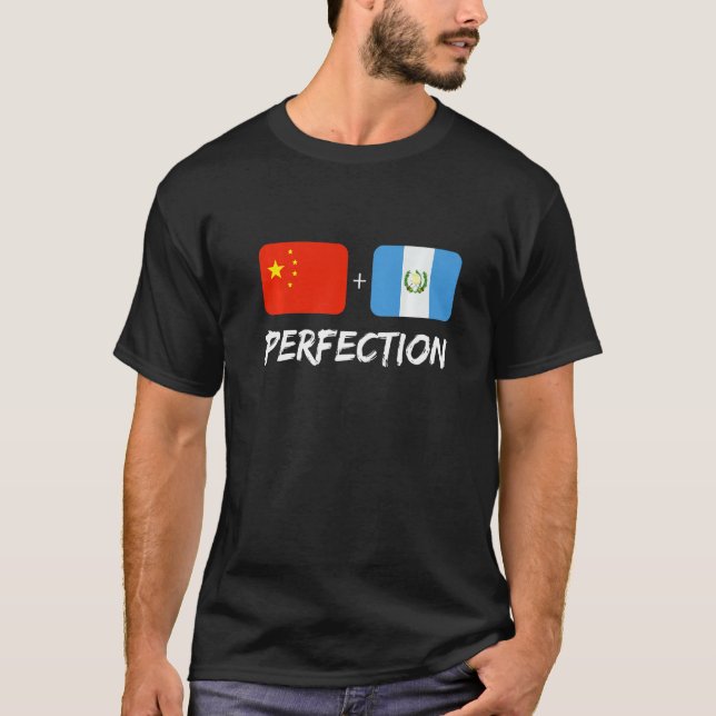 Guatemalan Plus Chinese Perfection Mix Flag Herita T Shirt (Framsida)