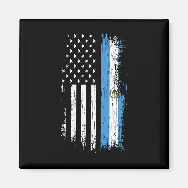 Guatemalansk Amerikansk Flagga - Pride Guatemala U Magnet (Framsidan)