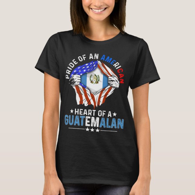 Guatemalansk amerikansk utländsk guatemalansk Flag T Shirt (Framsida)