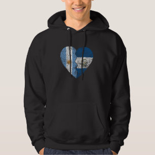 Guatemalansk argentinsk Flaggor Heart Argentina Gu Hoodie