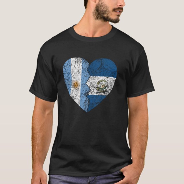 Guatemalansk argentinsk Flaggor Heart Argentina Gu T Shirt (Framsida)