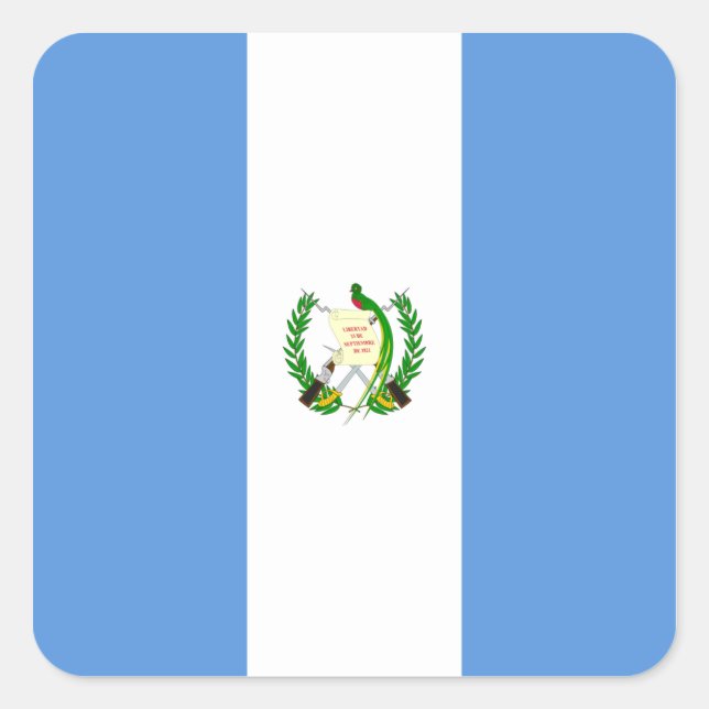 Guatemalansk Flagga Fyrkantigt Klistermärke (Framsida)