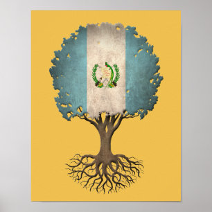 Guatemalansk flaggalivets trädanpassade poster