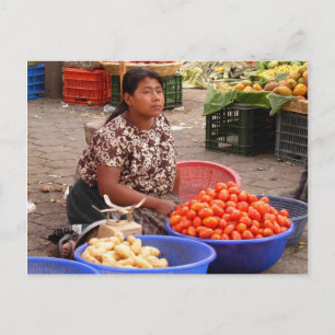 Guatemalansk marknadshandlare vykort
