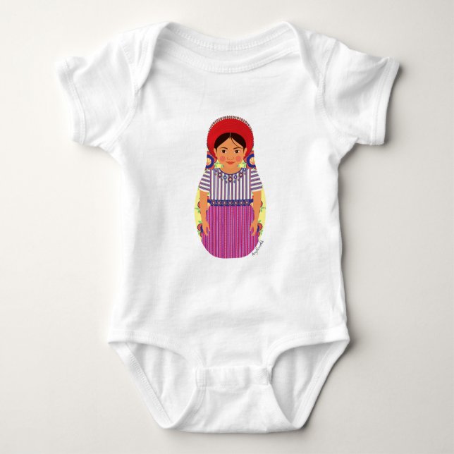 Guatemalansk Matryoshka Baby Bodysuit T-shirt (Framsida)