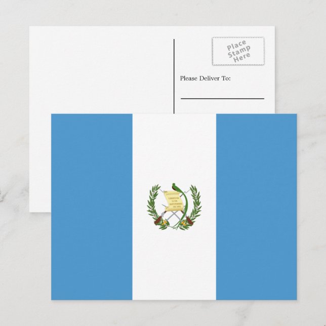 Guatemalanska Flagga, Flagga Guatemala Vykort (Fram/baksida)