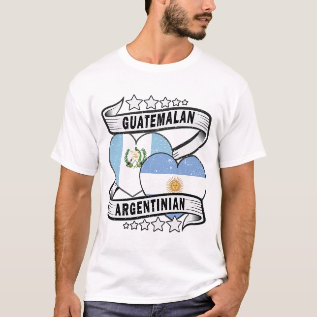 Guatemalanska och argentinska Flagga T Shirt (Framsida)