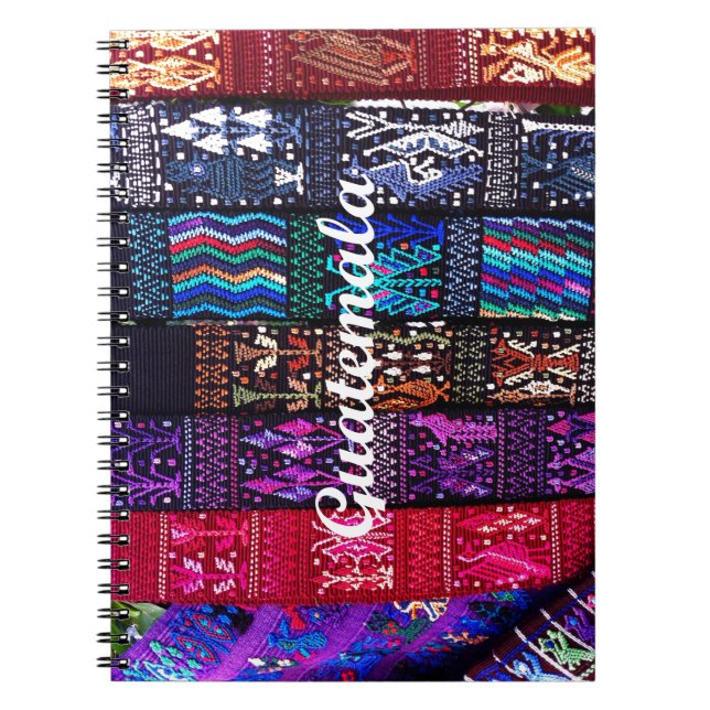 Guatemalanska textildesigner anteckningsbok med spiral (Framsidan)