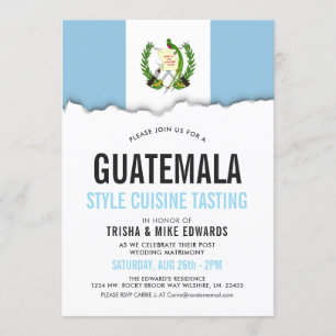 Guatemalas Cuisine Party Flagga White Inbjudan