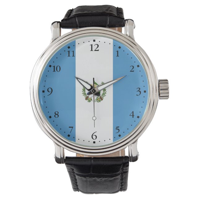 Guatemalas flagga armbandsur (Framsida)