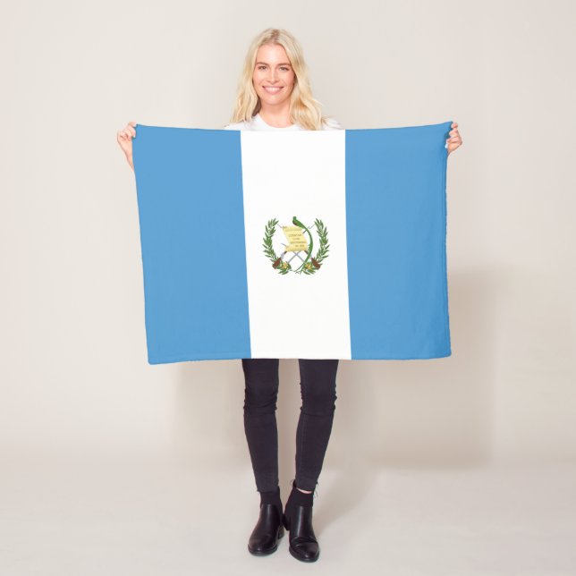 Guatemalas flagga fleecefilt (På plats)